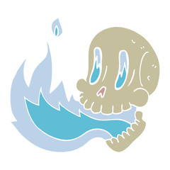 cartoon doodle flaming skull © lineartestpilot
