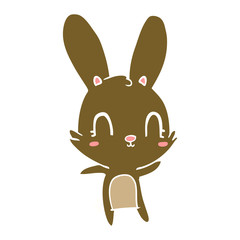 cute flat color style cartoon rabbit