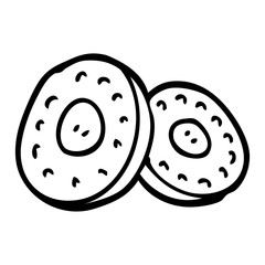 line drawing cartoon two silver coins