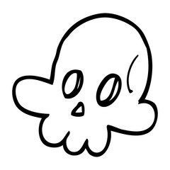 Obraz premium line drawing cartoon halloween skull