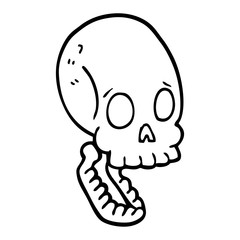 line drawing cartoon skull