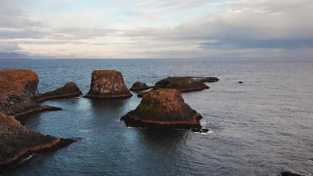 Arnarstapi cliffs in Snaefellsnes peninsula Iceland