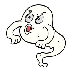 cartoon doodle angry ghost