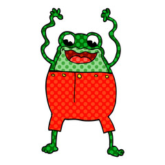 cartoon doodle frog