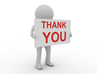 thank you sign showin