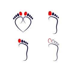 human foot logo icon design template vector