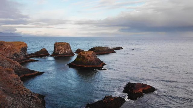 Arnarstapi cliffs in Snaefellsnes peninsula Iceland