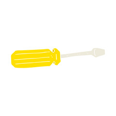 flat color illustration of a cartoon screwdriver