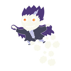 flat color illustration of a cartoon vampire