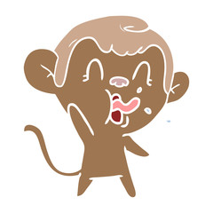 crazy flat color style cartoon monkey