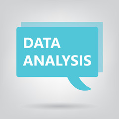 Fototapeta premium data analysis written on a speech bubble- vector illustration