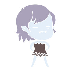 flat color style cartoon undead vampire girl