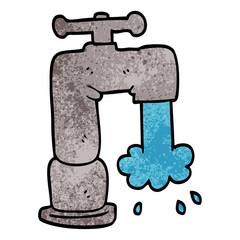 cartoon doodle running faucet