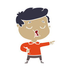 flat color style cartoon man talking