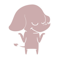 flat color style cartoon smiling elephant