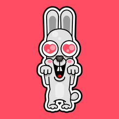 I love my pet rabbit and heart vector