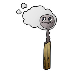 cartoon doodle burnt match