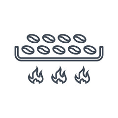Obraz premium vector thin line icon roasting of coffee beans