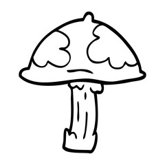 line drawing cartoon poisonous toadstool