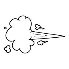 line drawing cartoon whooshing cloud