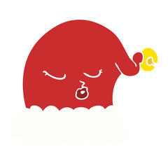 flat color style cartoon christmas santa hat