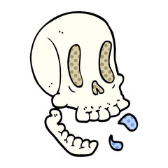 funny cartoon doodle skull