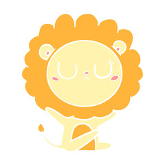 flat color style cartoon lion