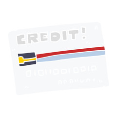 flat color style cartoon credit card