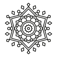 Cute Christmas Mandala for Coloring.