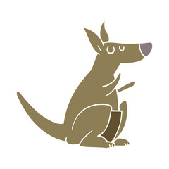 flat color style cartoon kangaroo