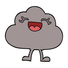 cartoon doodle happy grey cloud
