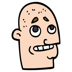 cartoon doodle bald man