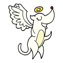 cartoon doodle angel dog