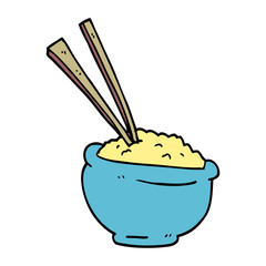 cartoon doodle tasty bowl of rice