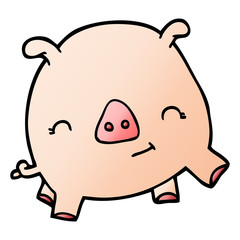 cartoon doodle happy pig