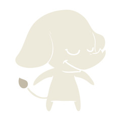flat color style cartoon smiling elephant