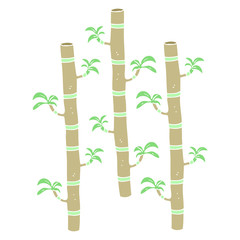 flat color illustration of a cartoon bamboo
