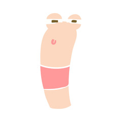 flat color illustration of a cartoon worm