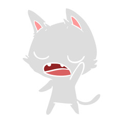 talking cat flat color style cartoon