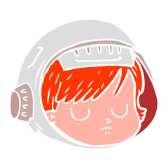 flat color style cartoon astronaut face