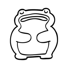 funny line drawing cartoon frog