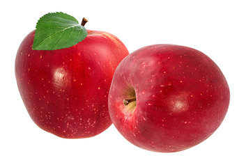 Fresh red apple isolated on white background with clipping path