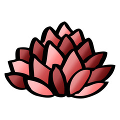 cartoon doodle flowering lotus