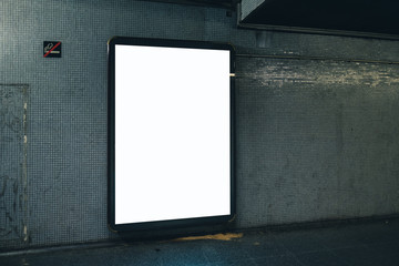 Advertisement light box with blank space. Mock-up design. Horizontal
