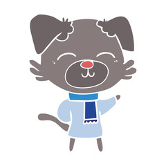 flat color style cartoon dog