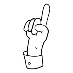 line drawing cartoon pointing hand