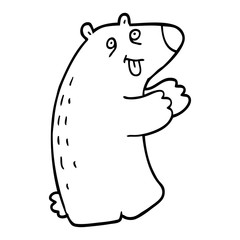 line drawing cartoon polar bear