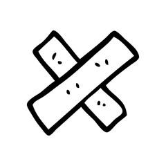 line drawing cartoon medical sticking plaster