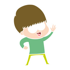 Obraz premium happy flat color style cartoon boy