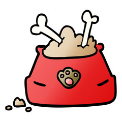 cartoon doodle pet bowl